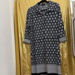 Max Edition Black and White Patterned Dress
